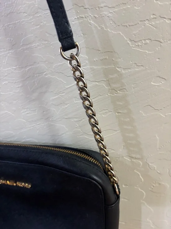 Michael Kors Black Crossbody with Gold-Tone Chain Strap - Picture 3 of 12